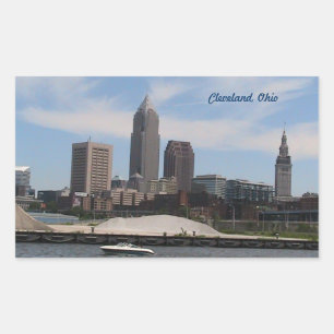 Etiqueta da skyline de Cleveland OH