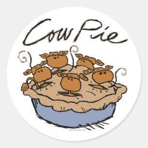 Etiqueta da torta da vaca