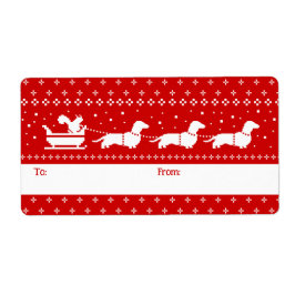 Etiqueta Dachshakes Christmas Sleigh com Squirrel Gift
