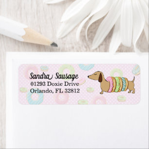 Etiqueta Dachshances e Rosquinha Return Address Labs - Doxi