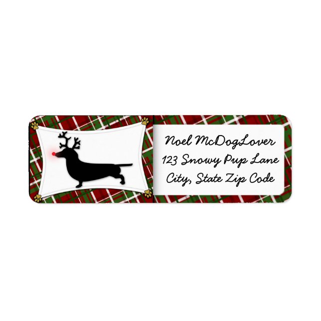 Etiqueta Dachshund Christmas (Frente)
