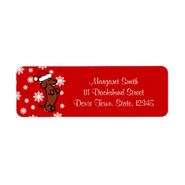 Etiqueta Dachshund Christmas Santa Hat Labels