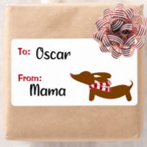 Dachshund Christmas Warm Wish Gift Tags