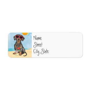 Etiqueta Dachshund do verão