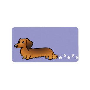 Etiqueta Dachshund dos desenhos animados (longhair)