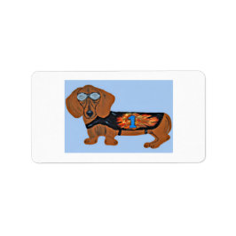 Etiqueta Dachshund in Racing Jacket 