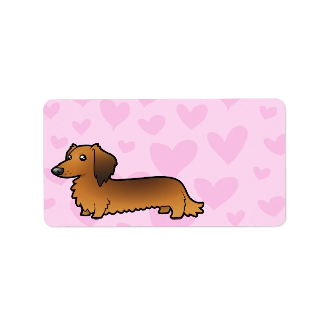 Etiqueta Dachshund Love (longevidade) (Frente)