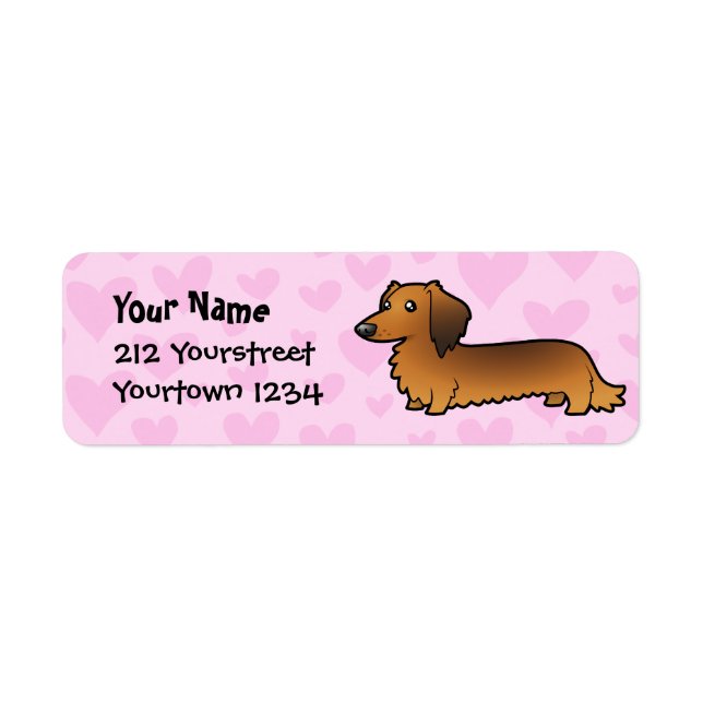 Etiqueta Dachshund Love (longevidade) (Frente)