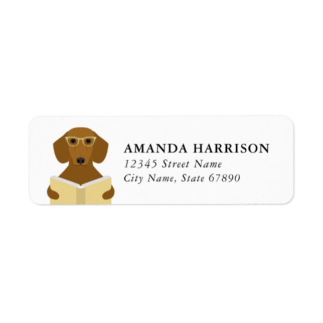 Etiqueta Dachshund Return Address Labels (Frente)