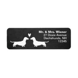 Etiqueta Dachshund Silhouettes com Caninos