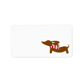 Etiqueta Dachshund Wearing a Warm Scarf Christmas Gift Tags