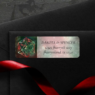 Etiqueta Dados de RPG Gamer de Mesa de Fantasia de NATAL