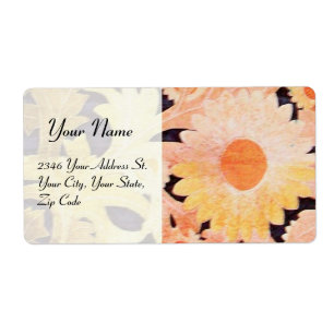 Etiqueta DAISY, branco vermelho rosa preto