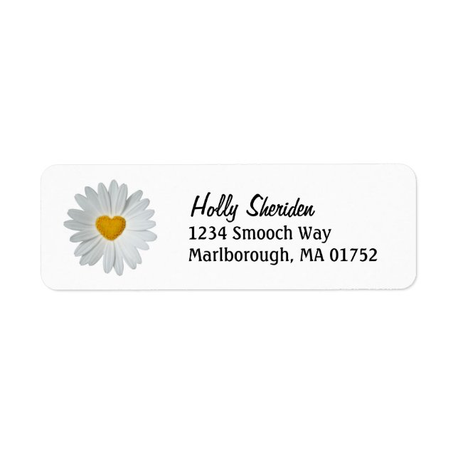 Etiqueta Daisy Heart Address Labels (Frente)
