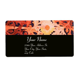 Etiqueta DAISY, marrom vermelho preto