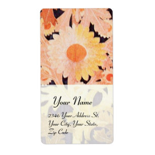 Etiqueta DAISY, vermelho rosa branco preto