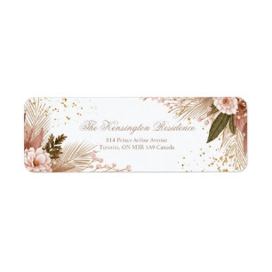 Etiqueta Dália Rosa Blush Dourado Poeira de Estrelas Botâni