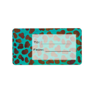 Etiqueta Dalmatian Marrom e Azul com Monograma