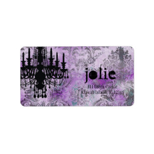 Etiqueta Damasco cinzento roxo do candelabro do GC   Jolie