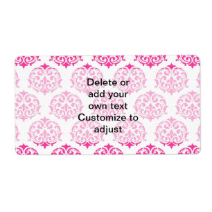 Etiqueta Damasco do rosa quente