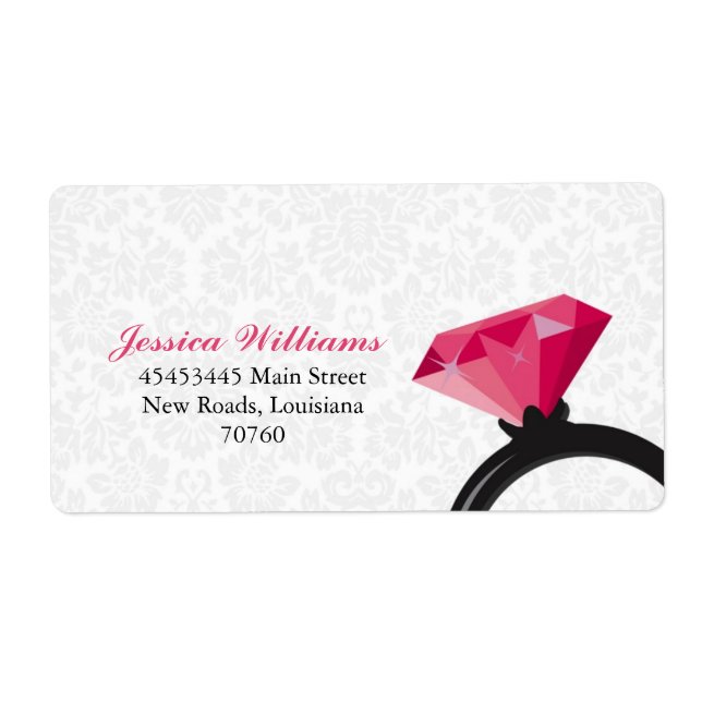 Etiqueta Damask Bling (Frente)