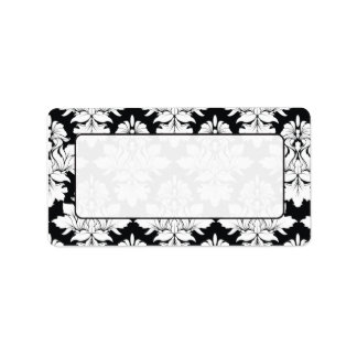 Etiqueta Damask Mailing Labs Black White