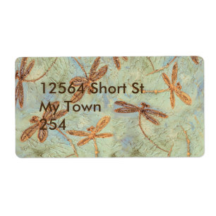 Etiqueta Dança de Dragonfly Dourada