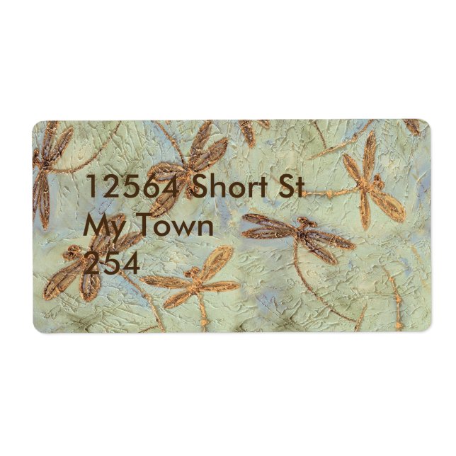 Etiqueta Dança de Dragonfly Dourada (Frente)