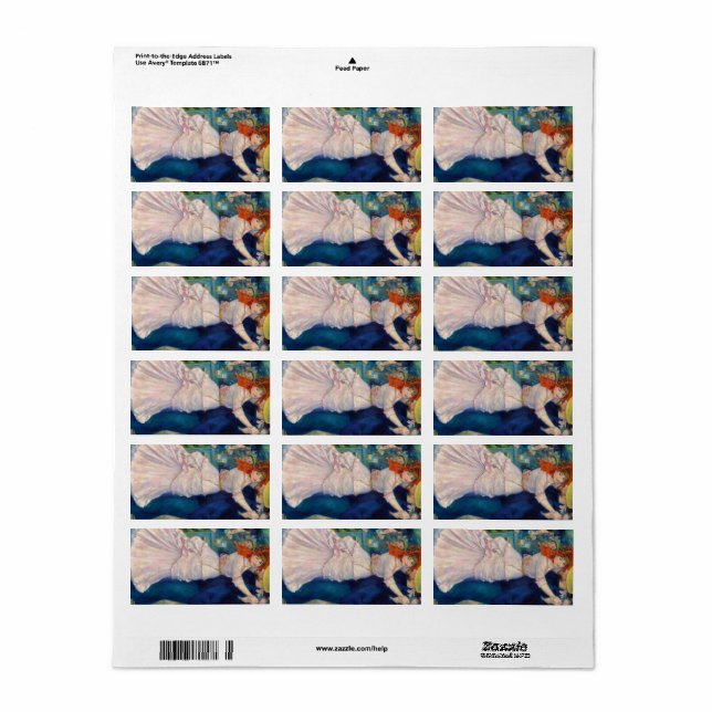 Etiqueta Dança em Bougal, 1883 por Pierre-Auguste Renoir (Toda a folha)