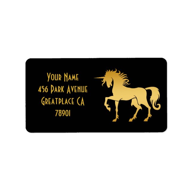 Etiqueta Dançando Unicorn Silhouette Address Lable (Frente)