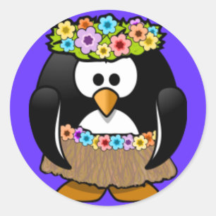 Etiqueta - dançarino de Hoola do pinguim