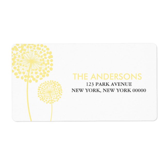 Etiqueta Dandelions Amarelos (Frente)