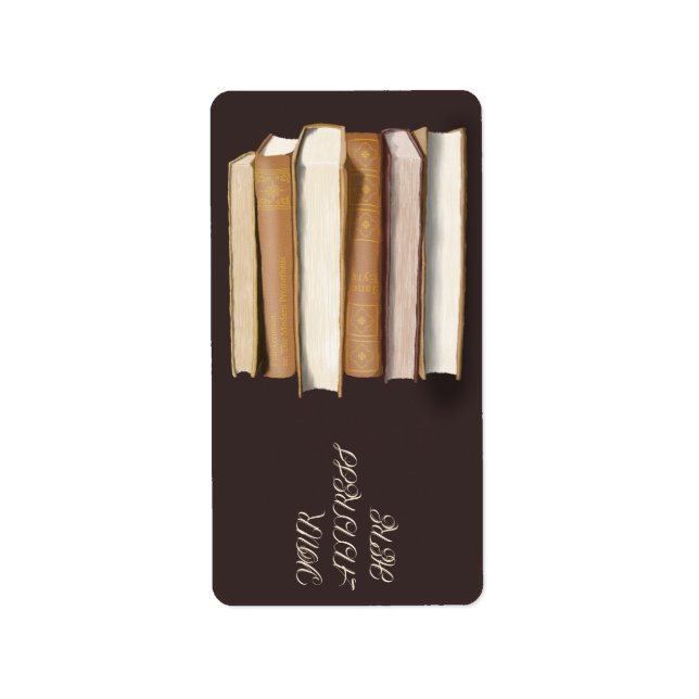 Etiqueta Dark Academia Antique Books (Frente)