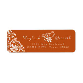 Etiqueta Dark Orange Shabby Chic Return Address Label