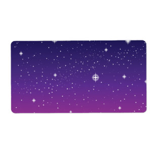 Etiqueta Dark Purple Starry Night Sky