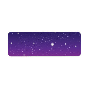 Etiqueta Dark Purple Starry Night Sky