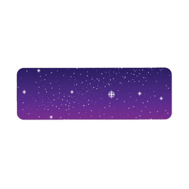 Etiqueta Dark Purple Starry Night Sky (Frente)