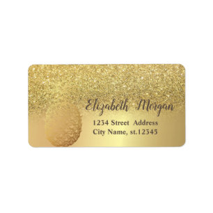 Etiqueta de Abacaxi Ombre Glitter Dourado Chic