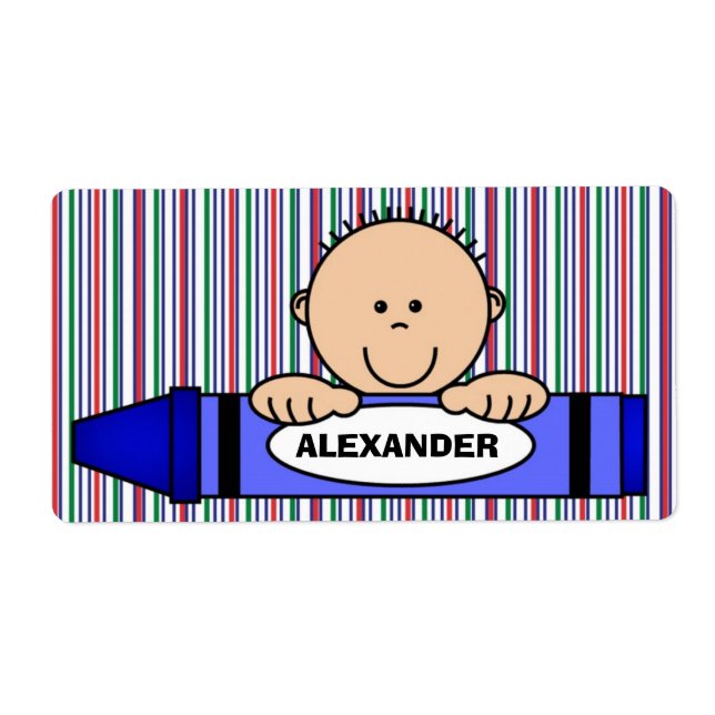 Etiqueta de Abastecimento Escolar Boy Crayon (Frente)