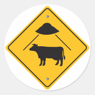 Etiqueta de Abuction da vaca do UFO