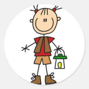 Etiqueta de acampamento da menina