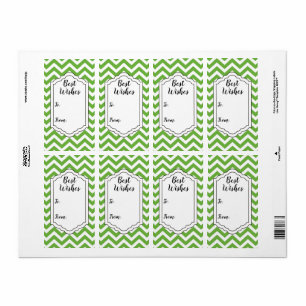 Etiqueta de Adesivo de Casamento Verde Primavera e
