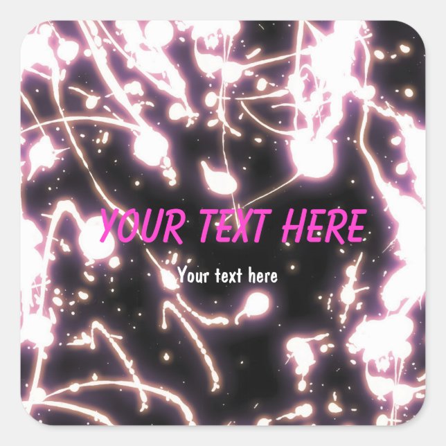 Etiqueta de adesivo de festa de pulseira de neon r (Frente)