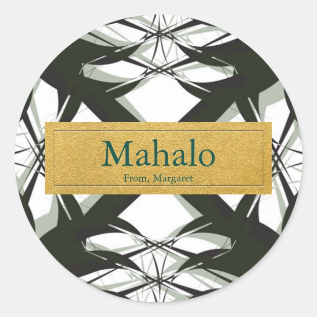 Etiqueta de adesivo Elegante para ananás tropicais (Frente)