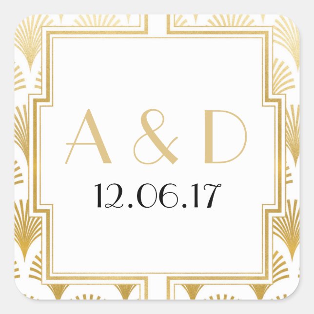 Etiqueta de adesivos redondos da Deco 1920, de Art (Frente)