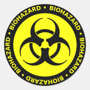 Etiqueta de advertência do Biohazard amarelo