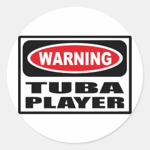 Etiqueta de advertência do JOGADOR da TUBA