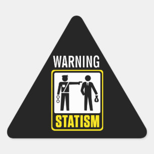 Etiqueta de advertência do Statism