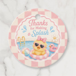 Etiqueta de Agradecimento da Festa da Piscina de P