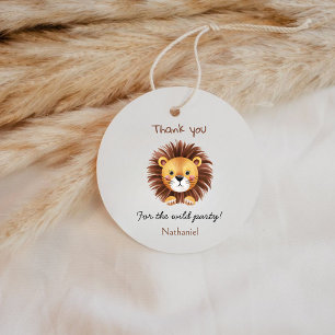 Etiqueta de agradecimento de 1º aniversário Safari